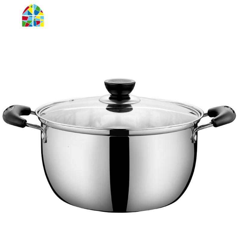 不锈钢汤锅双耳煮锅家用燃气电磁炉小锅加厚煮粥锅具 fenghou 加厚