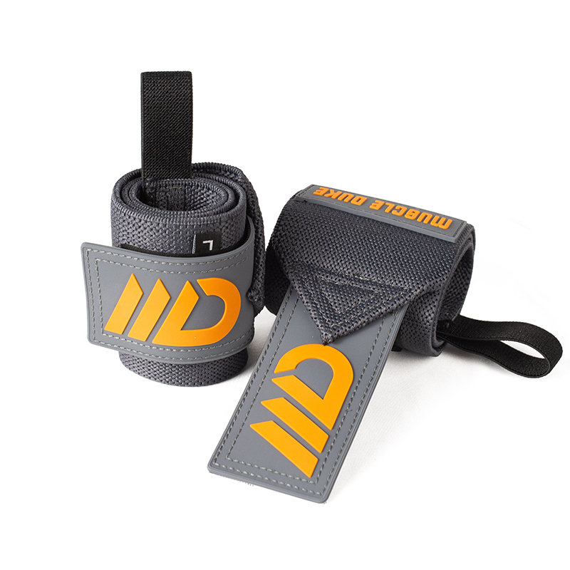 肌肉公爵4208/健身护腕卧推助力带 手腕固定防扭伤训练护具-巅峰款系列【硬核加压/2只装】 熔岩灰 均码/2只装