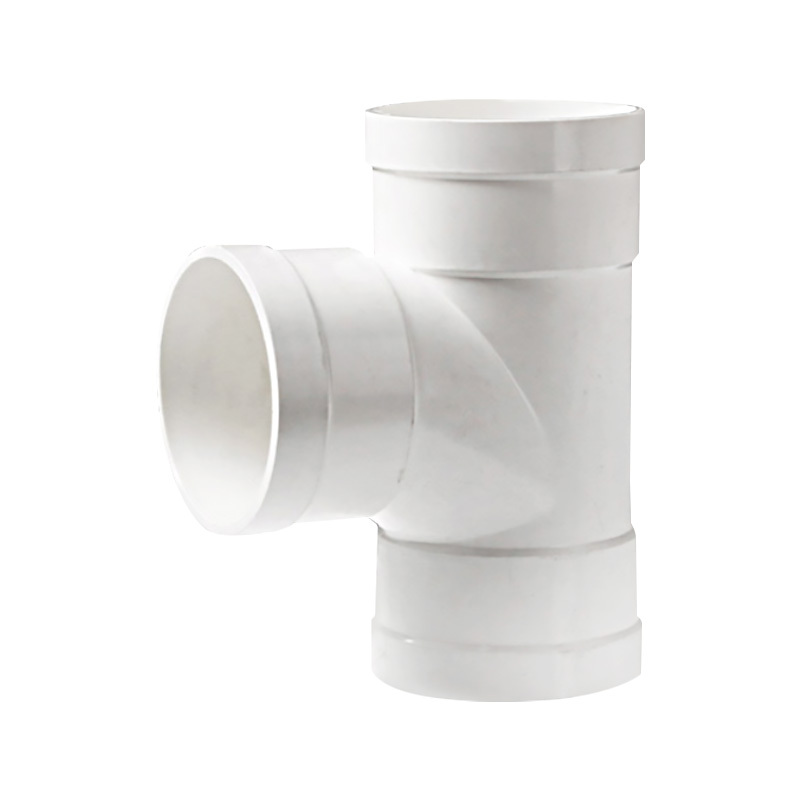 联塑 dn50 90°顺水三通(等径三通)PVC-U排水配件 白色 单个高清大图