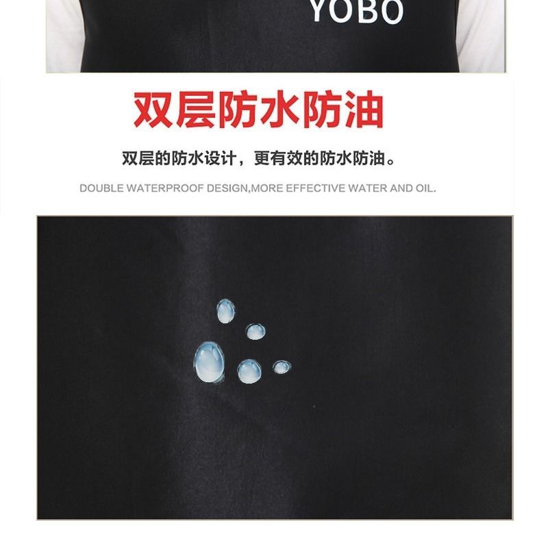 男士加长防水防油无袖围裙坎肩成人罩衣拉链兜男女时尚工作服韩版[11月30日发完] 加长防水男士黑色(背带拉链兜