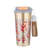 德铂咖啡杯520ml米兰卡纯钛国潮咖啡杯保温随行杯DEP-DS424