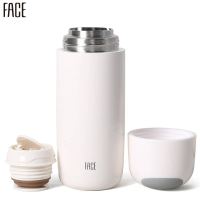 Face保温杯FB024-BS 白色 450ml 男女士学生通用简约保温保冷杯 隐藏式便携提绳 316不锈钢情侣便携水杯