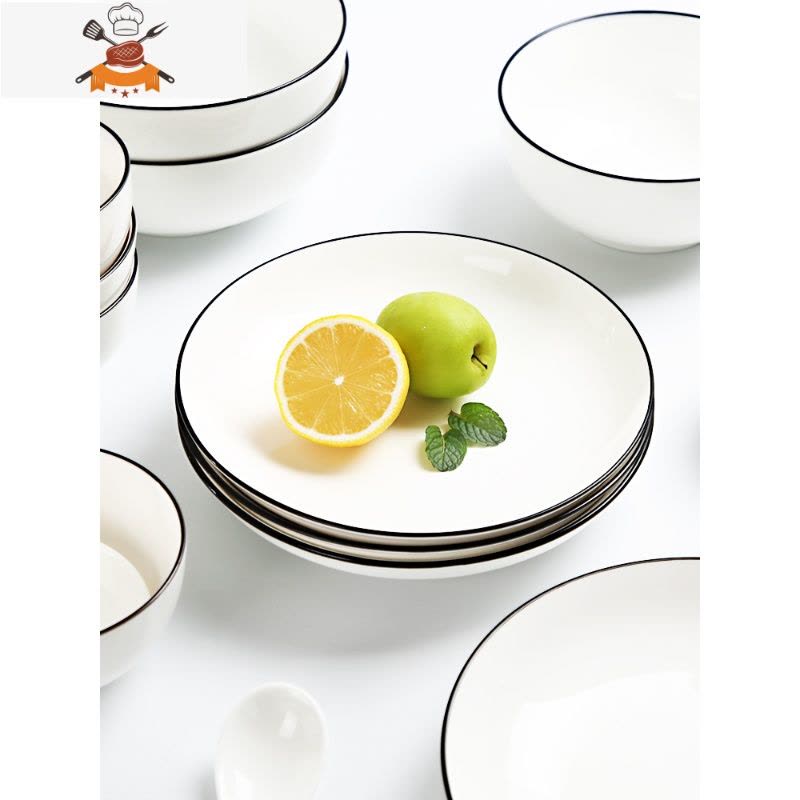 碗碟套装家用餐具汤碗盘陶瓷大号盘碟单个北欧耐热小饭碗学生日式 敬平 6寸碗图片