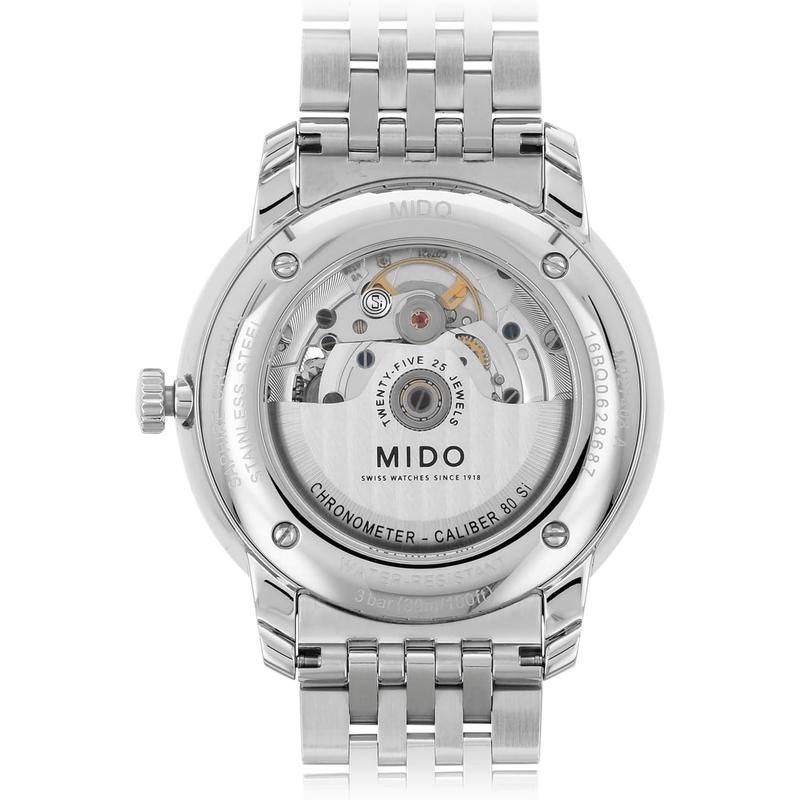 Mido瑞士男表贝伦赛丽系列 天文台认证 商务简约白盘钢带自动腕表40mm高清大图