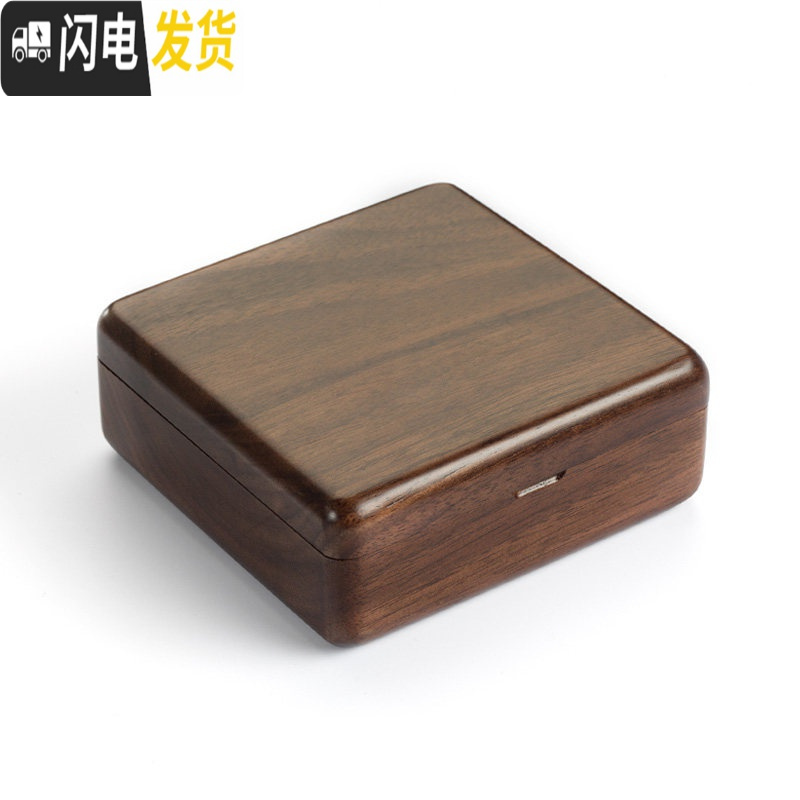 三维工匠便携式首饰盒实木旅行随身手饰耳钉饰品收纳盒迷你小号简约高清大图