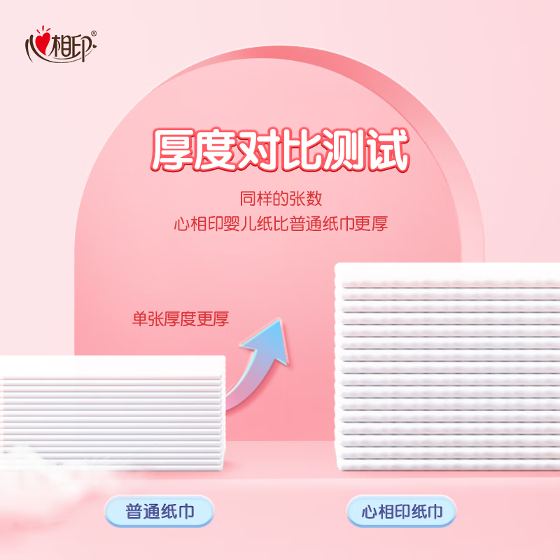 心相印抽纸抽取式原生木浆家用三层塑装柔软纸面巾120抽18包