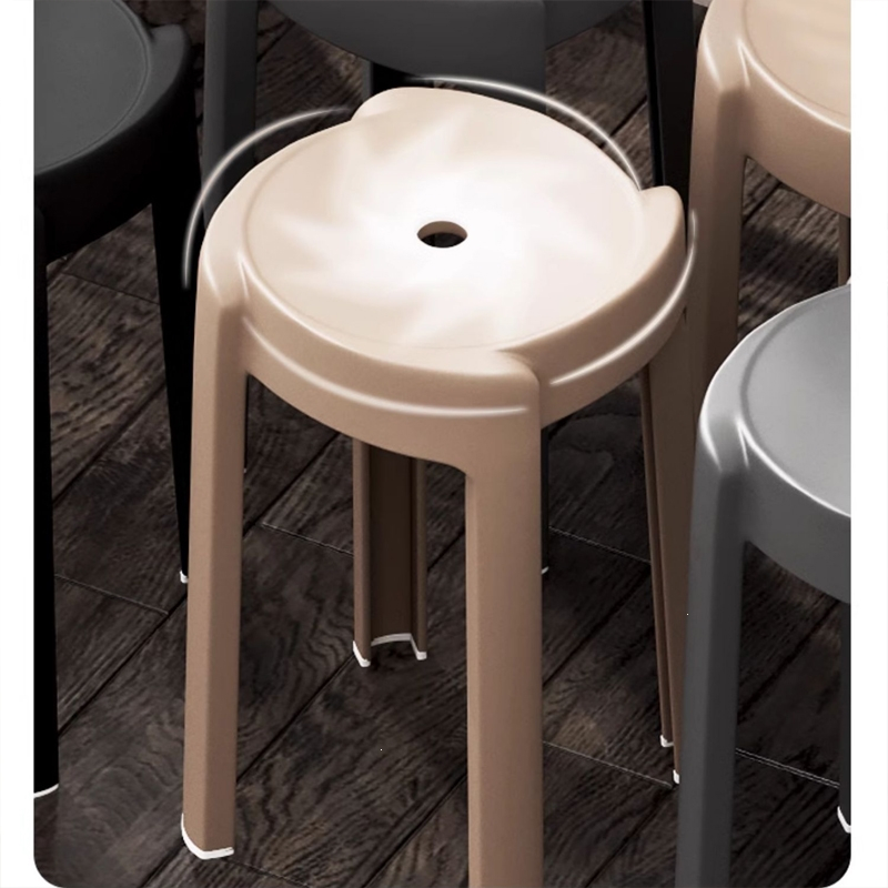 藤印象塑料凳子可叠放家用现代简约加厚高胶凳餐桌备用风车凳子旋风