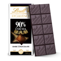 原装进口Lindt瑞士莲进口特醇黑巧克力50%70%85%90%99%排块装-90%可可黑巧克力100g