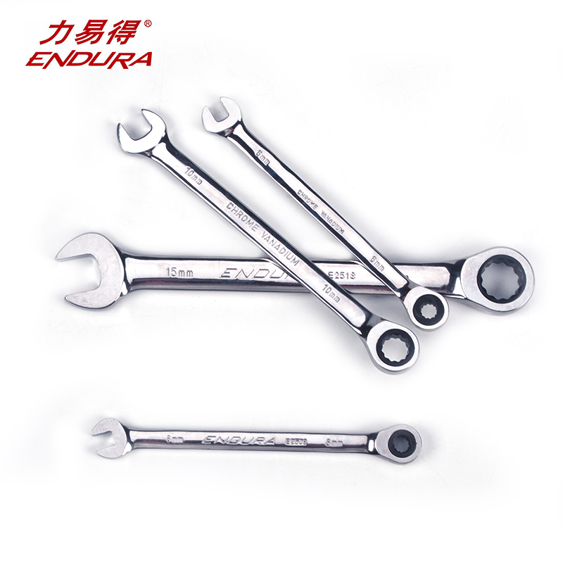 力易得(ENDURA) E2520全抛光棘轮两用开口梅花快速扳手17mm 1把(货期3-5天)