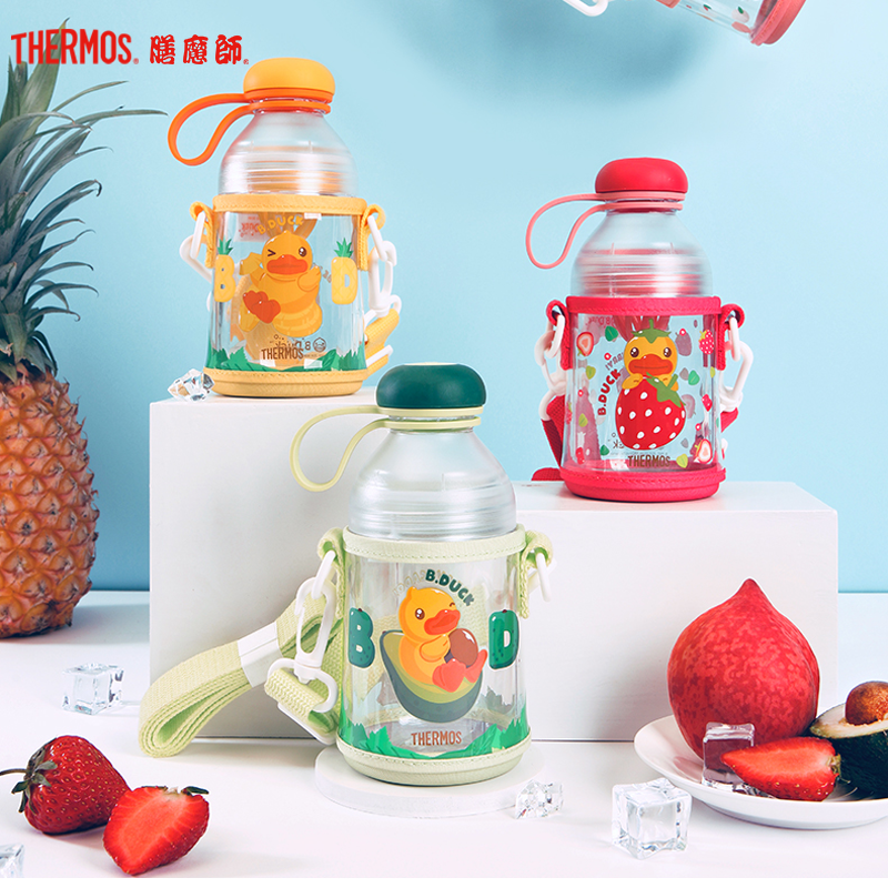 膳魔师（Thermos）塑料杯tcseB.Duck联名款元气水果奶昔榨汁杯摇摇杯男女学生随手杯430ML手提高清大图