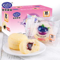 港荣 蒸蛋糕蓝莓味900g*1 苏宁自营零食整箱宿舍耐吃营养早餐糕点小面包