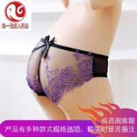不开档情趣内衣女士透视蕾丝刺绣内裤透视夜火SMT裤三角裤
