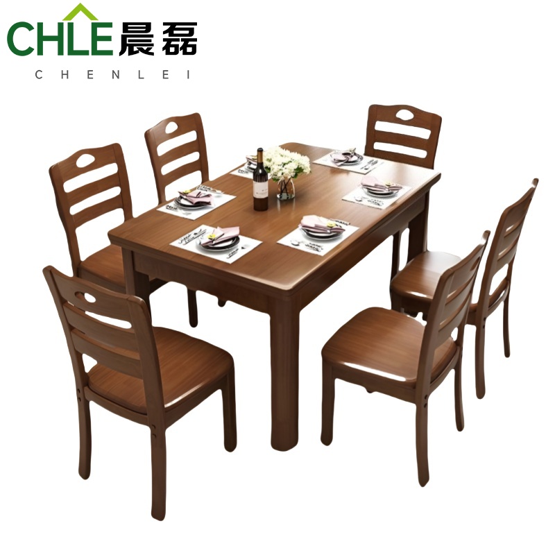 晨磊 实木餐桌 135*85*76cm 套高清大图