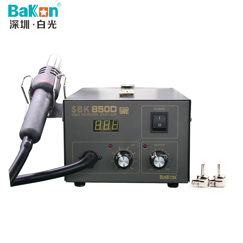 深圳白光(BAKON)SBK850D 气泵式热风枪拆焊台 数显控温 热风焊台 100-500度