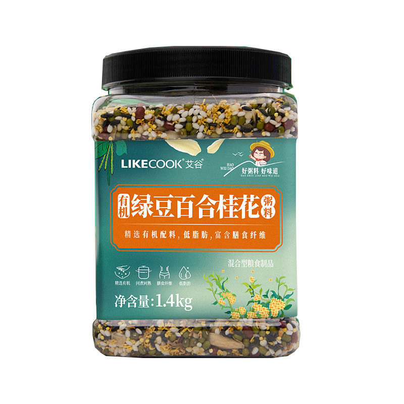艾谷 有机绿豆百合桂花粥料 1.4kg