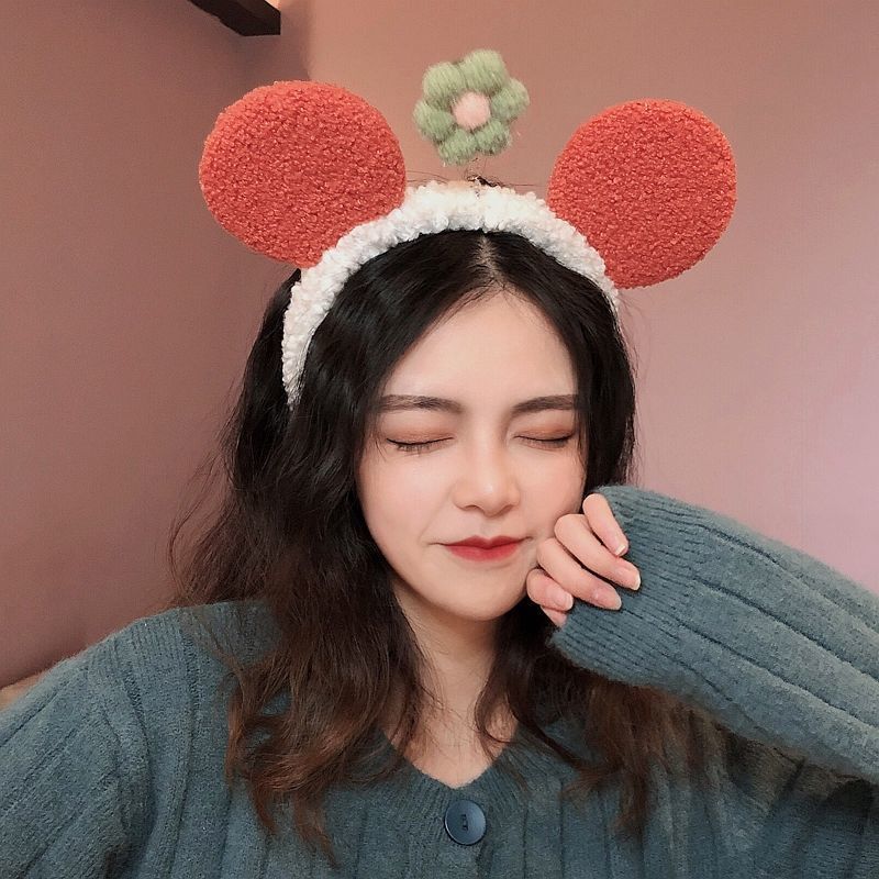 铭侣发饰发箍女可爱卡通耳朵小花搞怪洗脸发带头饰百搭外出头箍网红