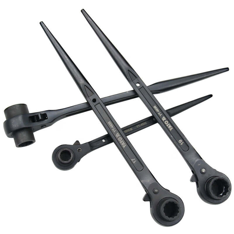 易尔拓(YATO) 尖尾棘轮扳手双向快速省力梅花齿刺轮荆轮脚手架子工套筒板手 27x32mm YT-4943高清大图