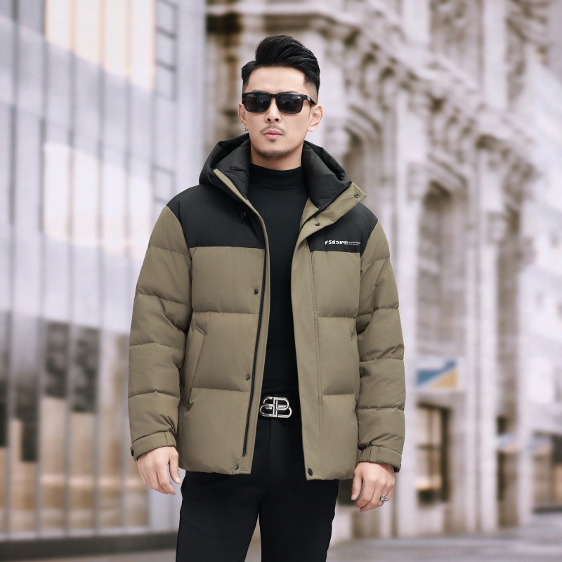 高容量 蓬松羽绒服男2025冬季加厚保暖连帽面包羽绒服女情侣宽松外套大码面羽绒服短款蓬男女情侣经典款白鸭绒羽绒服高清大图