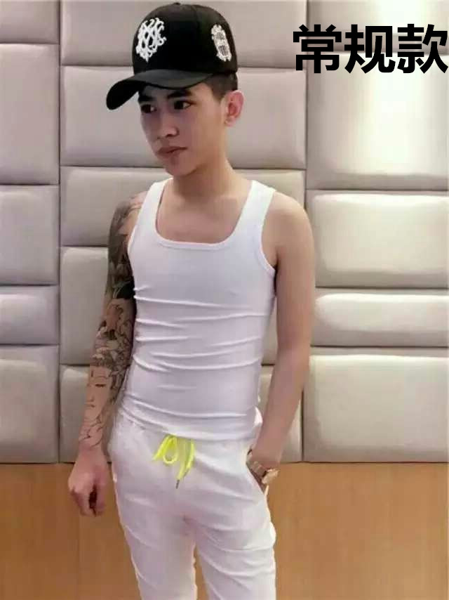 SUNTEK夏季背心男弹力加厚棉修身运动紧身背心青年贴身打底无袖马甲潮马甲/背心