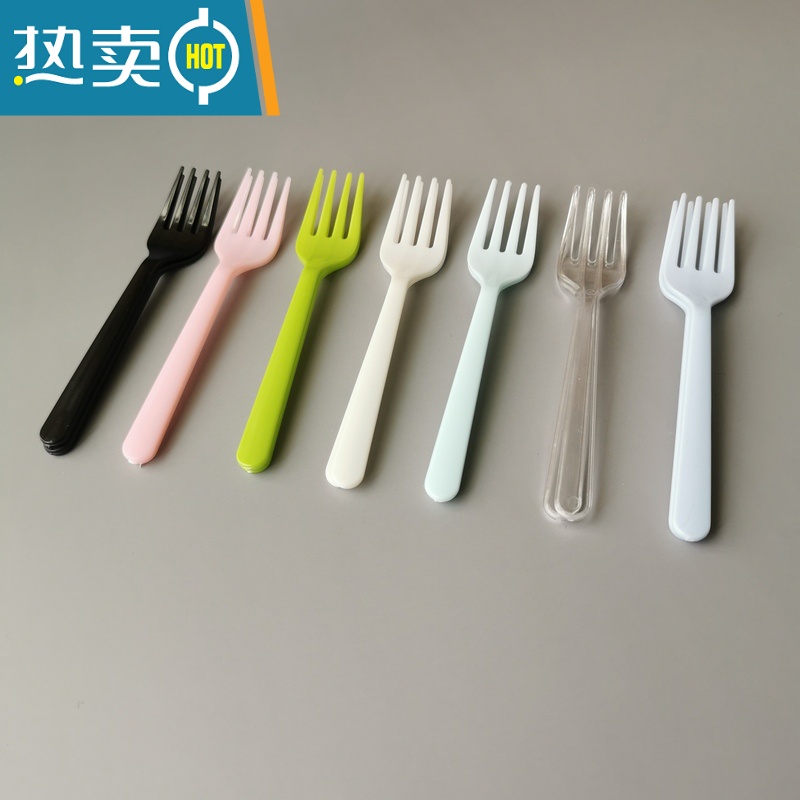 敬平蛋糕叉 生日水果叉沙拉叉子儿童果叉单独包装塑料甜品叉 散装1000只蓝色牙签高清大图