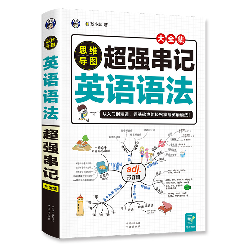 [正版]送电子语法题思维导图超强串记英语语法大全 零基础学英语 零起点初高中大学英语语法新思维英语在用英语书籍英语学习神高清大图