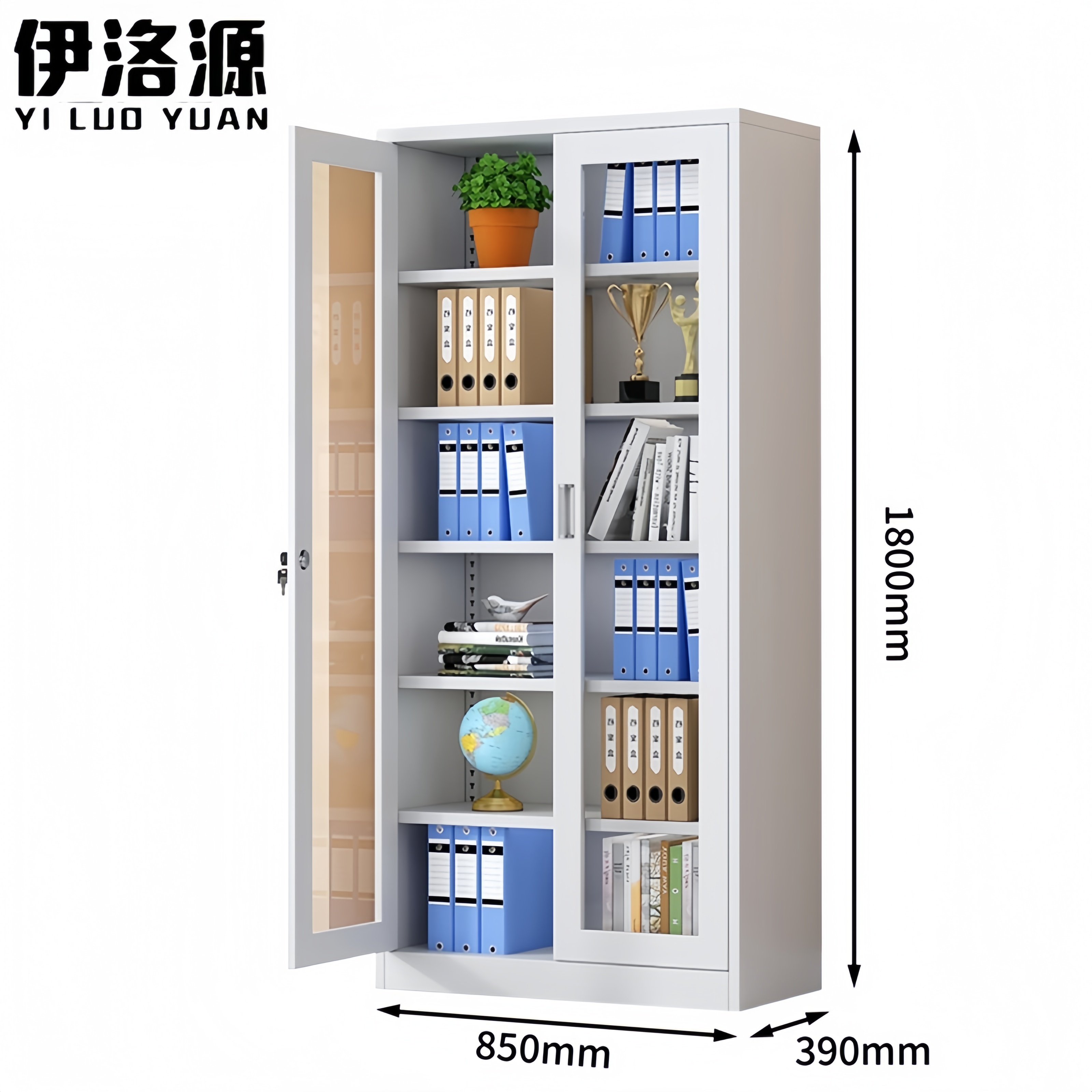 伊洛源铁皮文件柜850*390*1800mm台高清大图