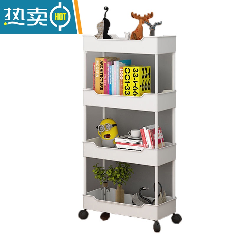 敬平小推车厨房置物架收纳架子卧室卫生间可移动零食车多层落地调料架高清大图