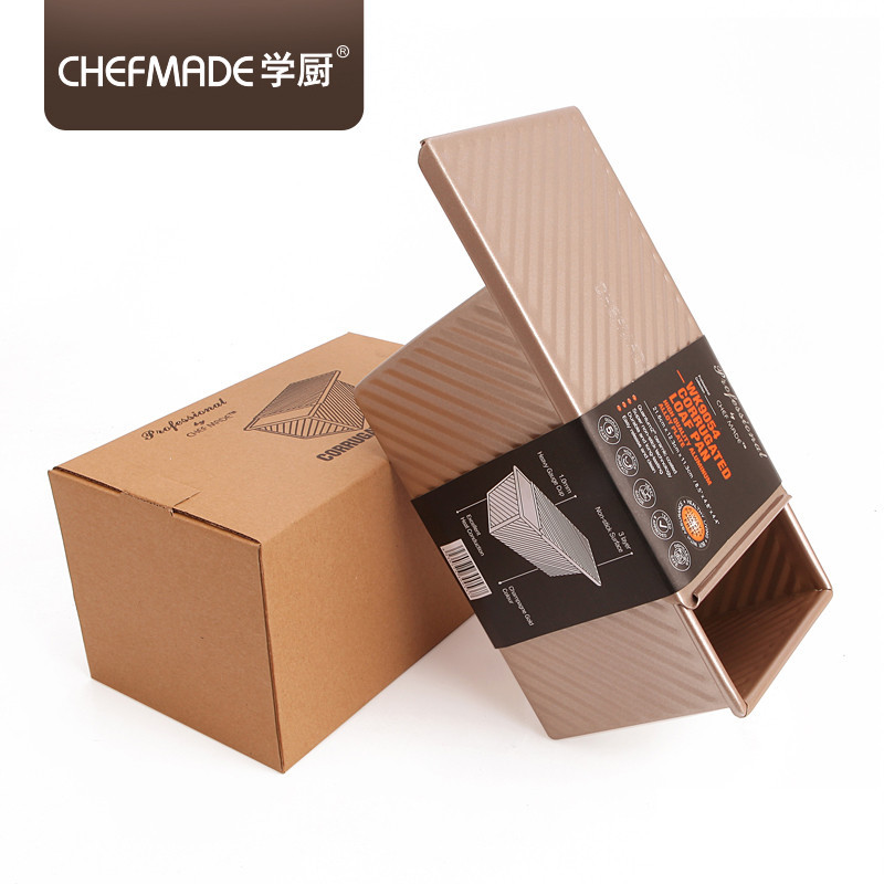 学厨CHEFMDE 吐司模具 烘焙工具低糖吐司盒节能 滑盖波纹吐司盒烘焙模具450g 厨房工具WK9054