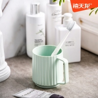 禧天龙抗菌家用浴室漱口杯刷牙杯简约北欧风牙缸牙刷洗漱杯子情侣 奶白色有把手