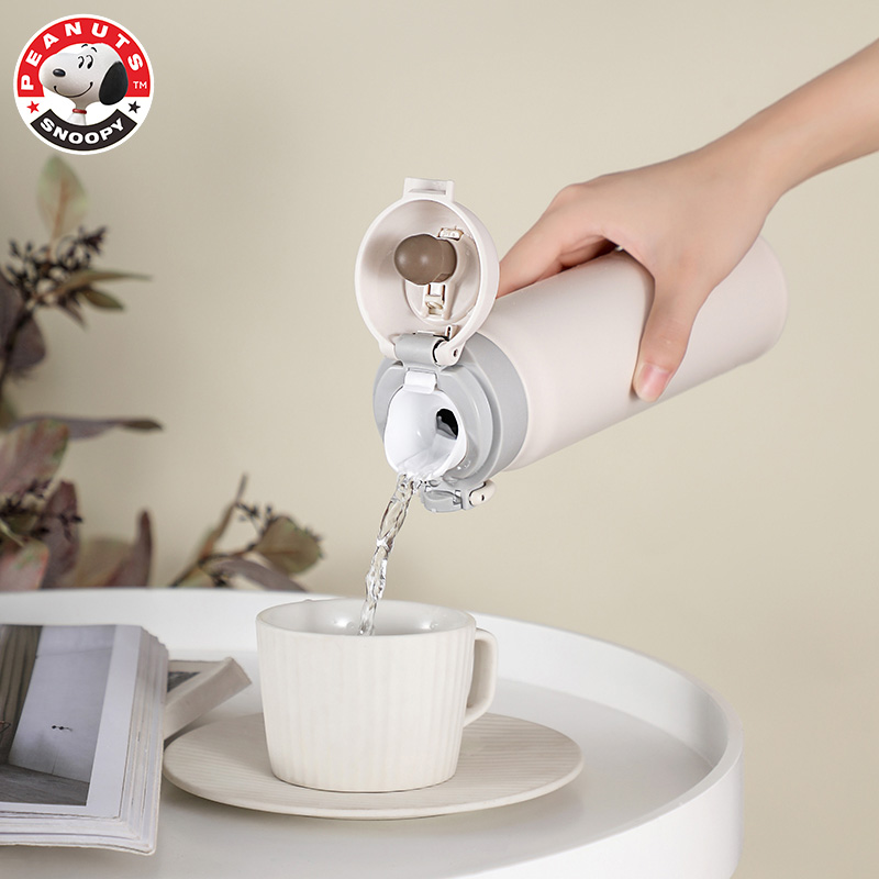 史努比(SNOOPY)弹盖保温杯316不锈钢水杯高颜值500ml大容量保温茶杯8006款高清大图