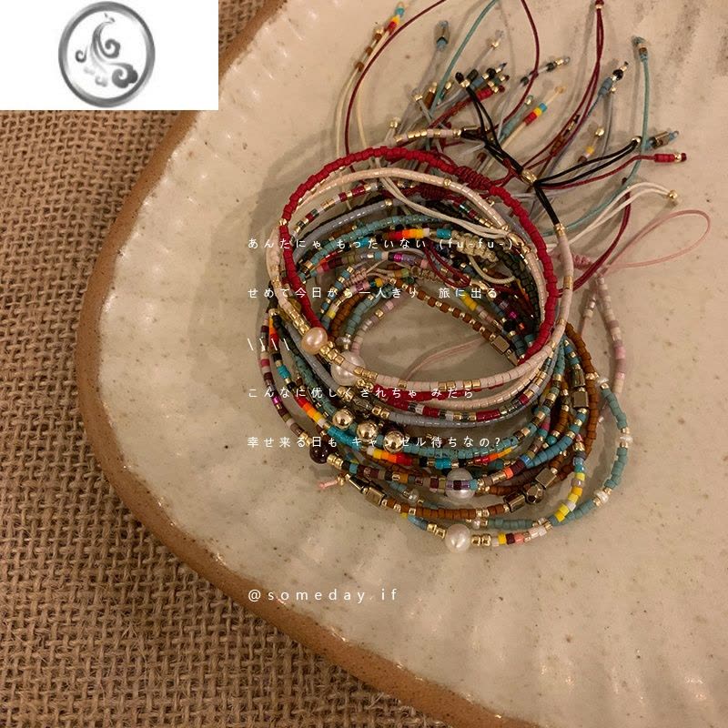 JiMi叠戴串珠手链女夏简约ins小众设计可爱手饰品高级感冷淡风手串潮图片