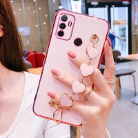OPPOA32手机壳女a32爱心手链腕带5G保护硅胶套PDVMOO全包防摔软壳 玫瑰粉+爱心手链 OPPO A32