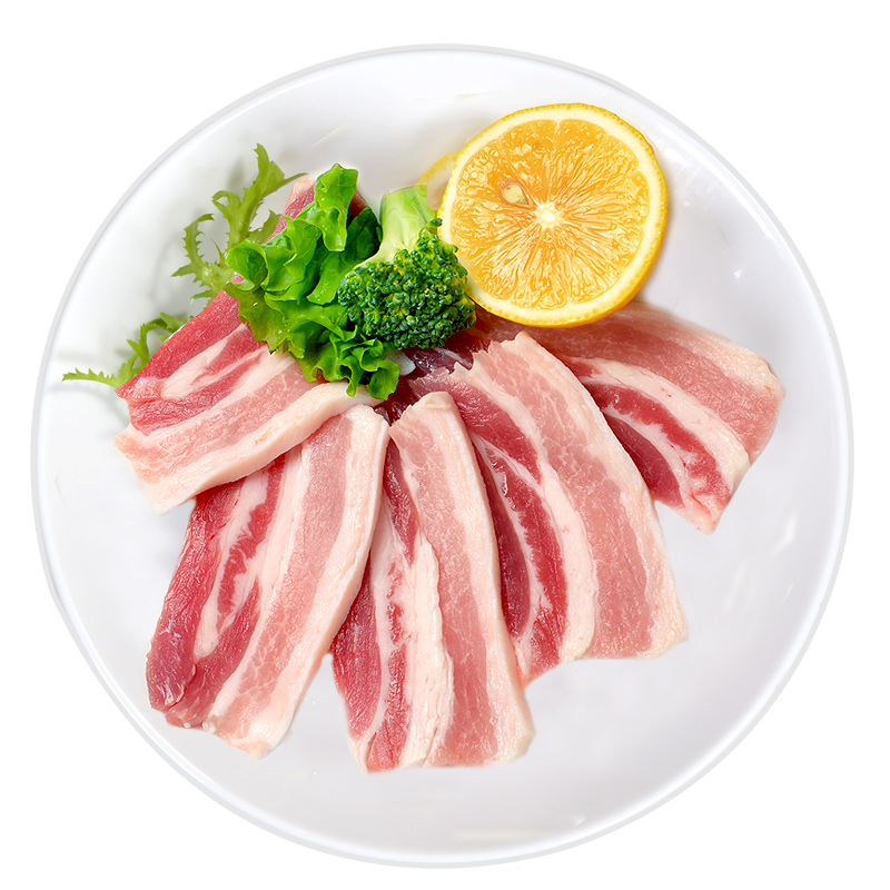 食无竹 猪五花肉片500g 带皮五花肉猪五花烤肉猪五花 火锅 红烧肉粉蒸肉东坡肉食材