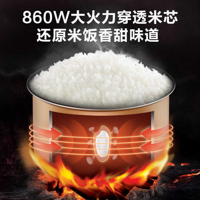 苏泊尔(SUPOR)电饭煲电饭锅5L大容量蓝钻圆厚釜家用多功能煮饭锅智能预约 快煮饭香弹饭SF50FC0054