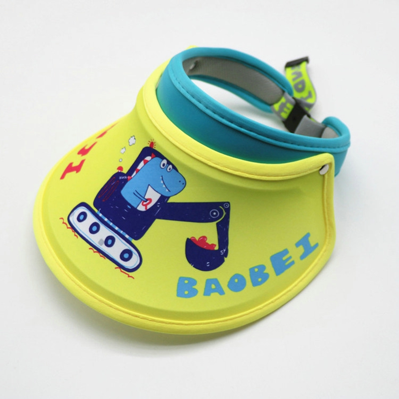 夏季儿童防晒空顶帽女童大帽檐遮阳鸭舌帽子男童宝宝薄款太阳凉帽kids