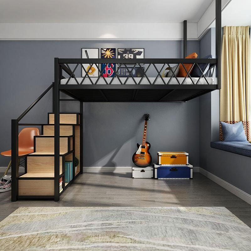 五庭门高架床小户型阁楼式床挂壁床悬挂式床创意省空间多功能高架床