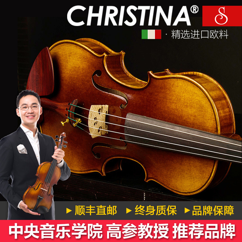 Christina克莉丝蒂娜进口欧料小提琴S600专业舞台演奏收藏及独板整板手工成人学生考级乐器