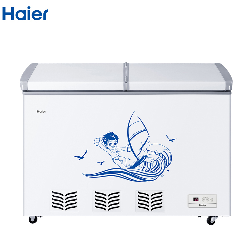 海尔(Haier)BC/BD-220SEE 220升冷柜 蝶形门 侧掀门 单箱变温冰柜 电脑控温 家用商用二合一 卧式冰