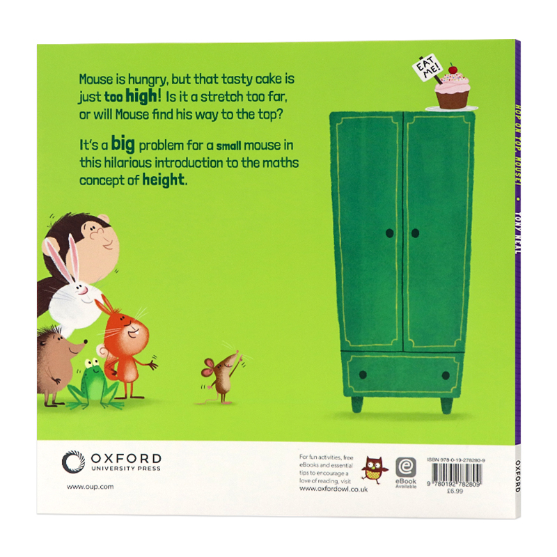 [正版]数学主题概念绘本 牛津精品认知绘本 老鼠 跳上去 英文原版绘本 Hop on Top Mouse平装大开 低幼高清大图
