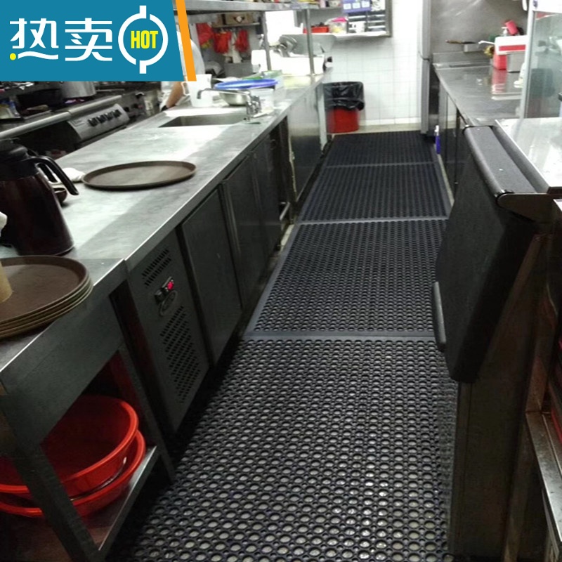 敬平商用厨房防滑地垫防油防水防摔餐厅饭店酒店耐磨橡胶地板垫可拼接防滑垫高清大图