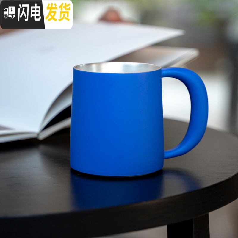 三维工匠十六開 ◤理想之蓝 纯色 陶瓷银彩 马克杯 大容量水杯礼品咖啡杯 银彩款容量:480咖啡器具高清大图