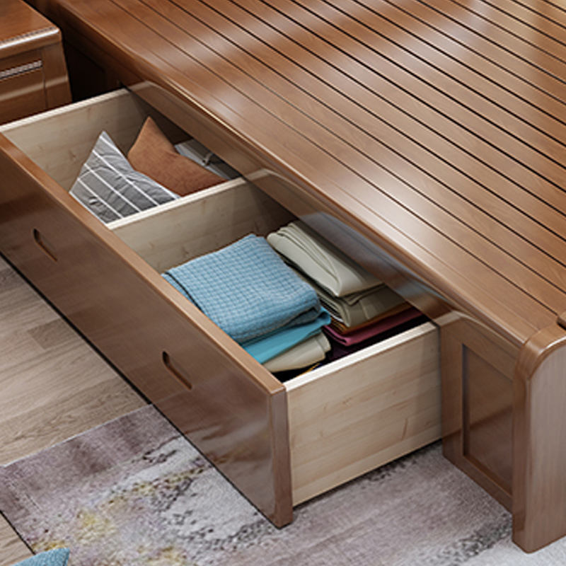 臻远zysmc132现代简约实木床双人床15米抽屉高箱