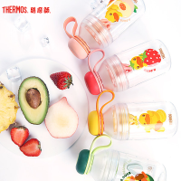 膳魔师THERMOS孕婴童水杯柠檬杯四季随行果汁杯便携手提带肩带小黄鸭TRITAN杯TCSE-403BDuck(桃子)