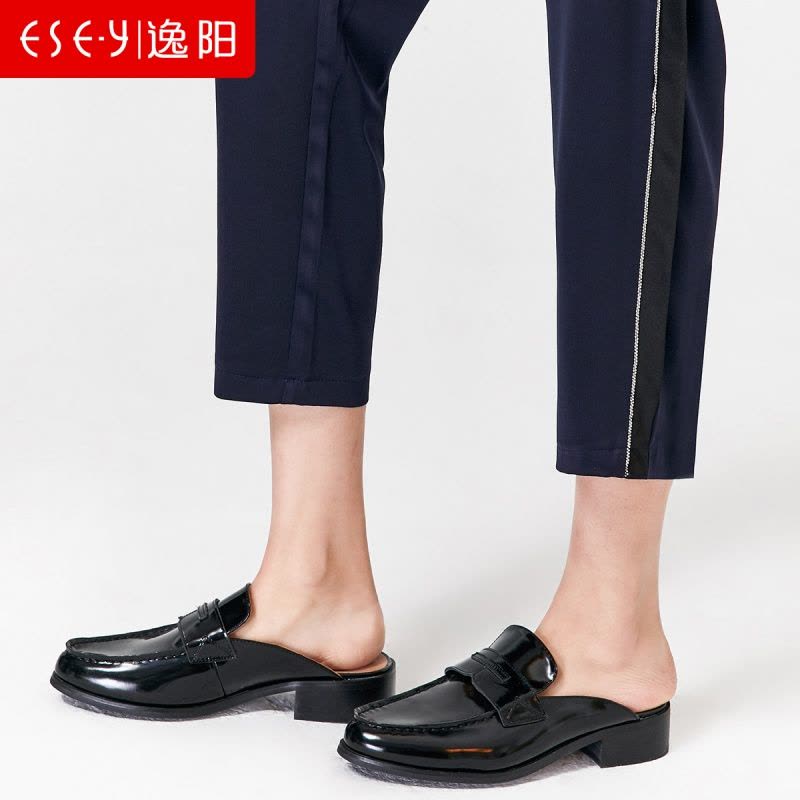 逸阳女裤九分哈伦裤女2020春季新款宽松运动松紧腰侧条纹休闲裤子图片