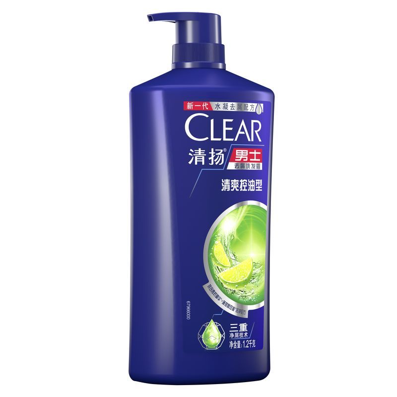清扬(CLEAR)男士去屑洗发水 清爽控油型蓝瓶洗发露1.2KG[联合利华]