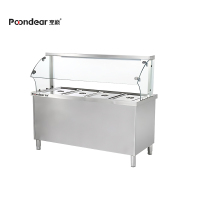 烹巅(Poondear) 保温售饭台 玻璃罩式 四格 PD-BWTB-4
