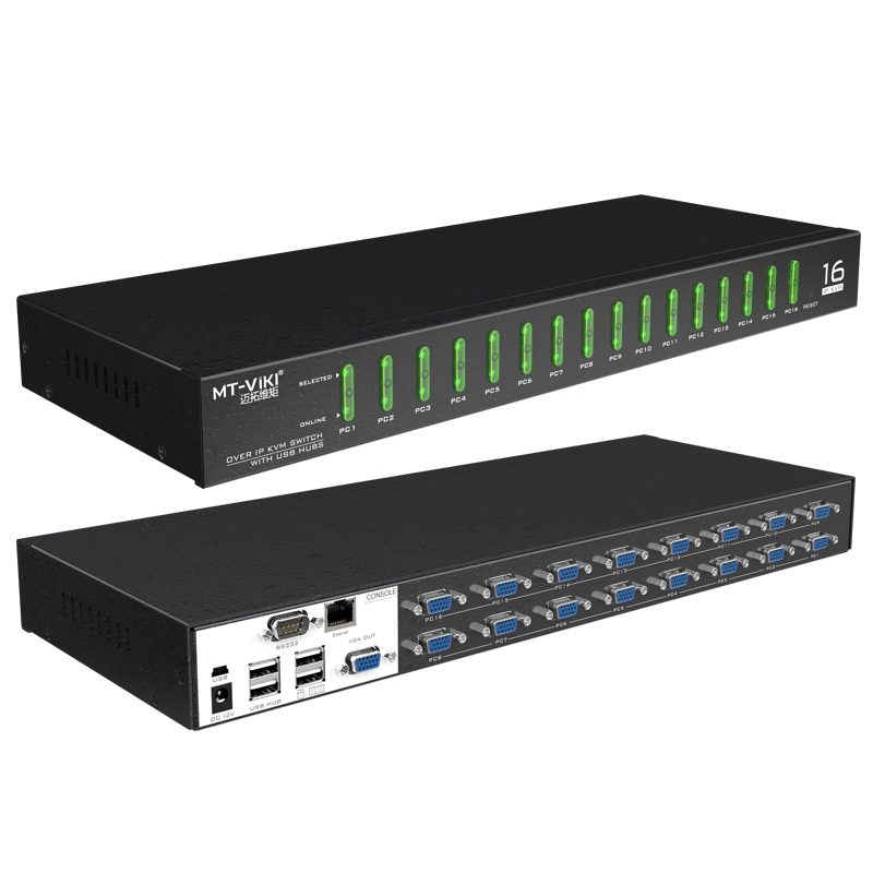 迈拓维矩MT-9116UP kvm切换器16口lcd19英寸多电脑切换16进1出远程ip网页控制