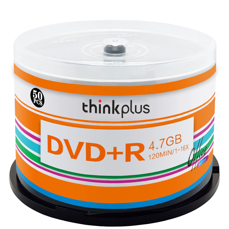 联想(Lenovo)DVD+R 光盘/刻录碟片 4.7GB 16倍速 50片/桶