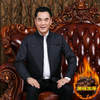 春季中老年男装外套加绒加厚爸爸装冬装棉衣男士外套中老年人衣服 TCVV