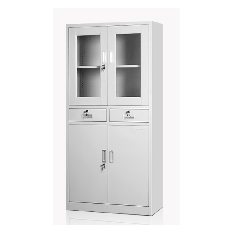 鸿业盛大简约现代中二斗文件柜850L*390W*1800H环保喷塑储物柜带锁高清大图